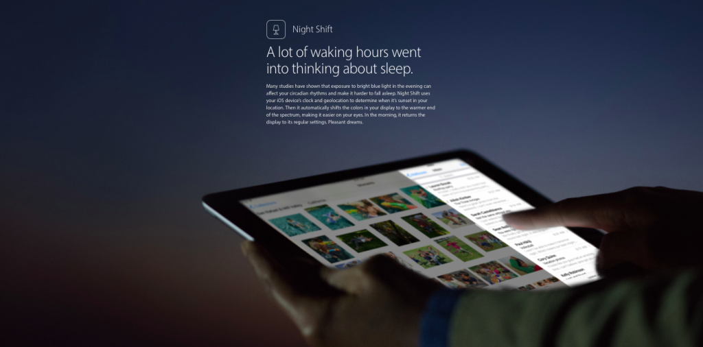 iOS 9.3 Night Shift feature
