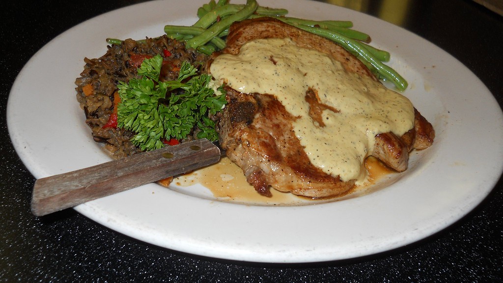 Pork chop at the Magnolia Cafe in Austin