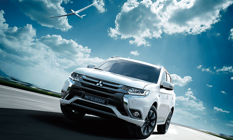 A silver Mitsubishi Outlander PHEV