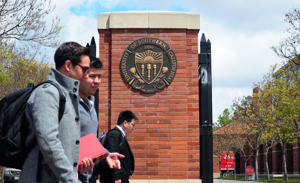 Students on the USC campus