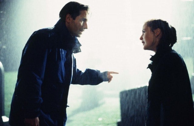 David Duchovny and Gillian Anderson as Fox Mulder and Dana Scully in the first episode of 'The X-Files.'