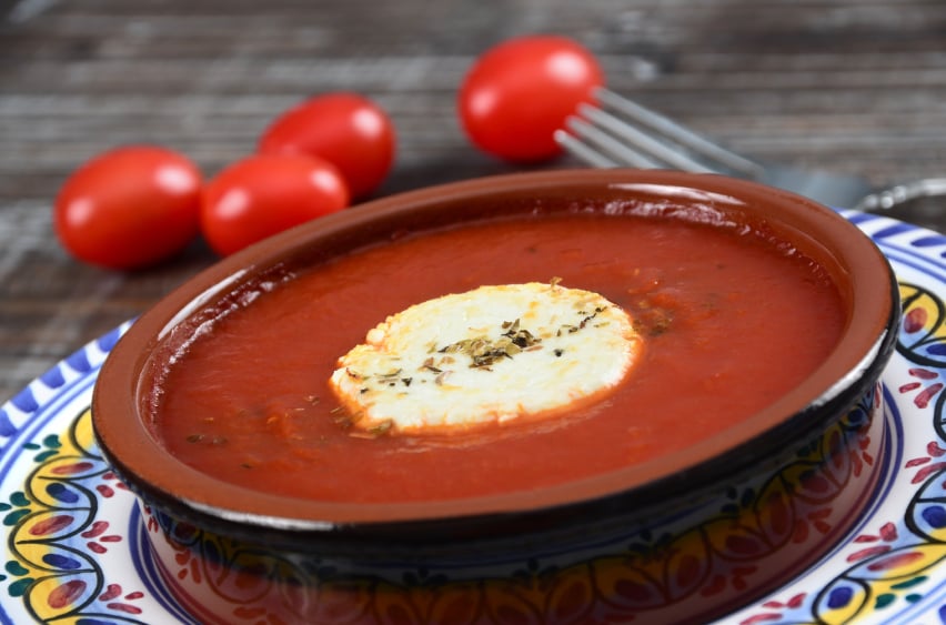 Goat Cheese Baked with tomatoes