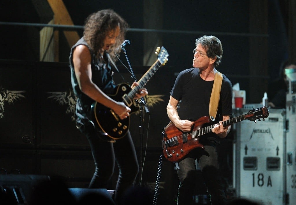 Kirk Hammett of Metallica with Lou Reed.