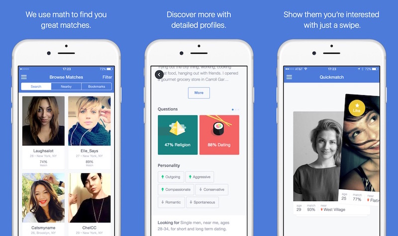 a picture of the OKCupid dating app a picture of the OKCupid dating app