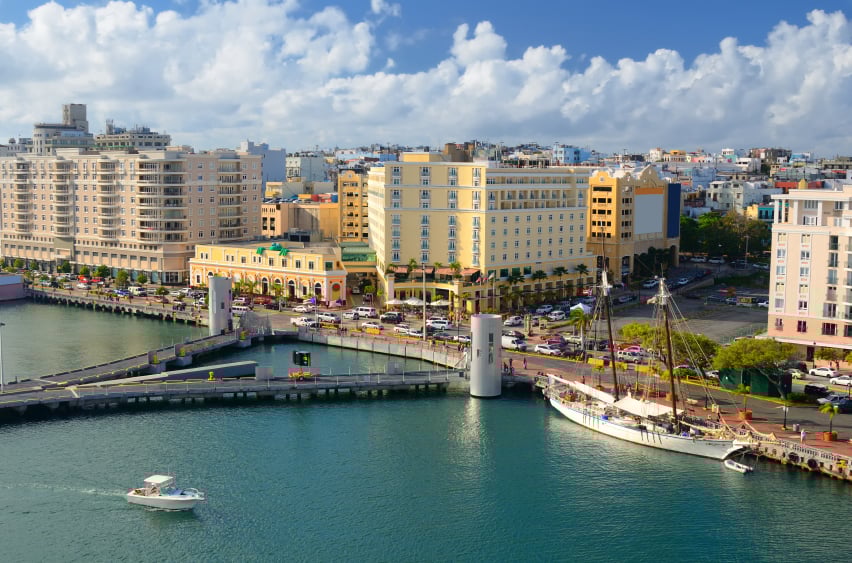 Aerial view of San Jua, Puerto Rico