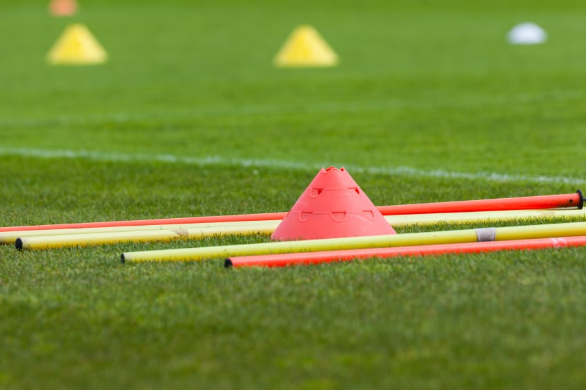 Boundary poles in football ground