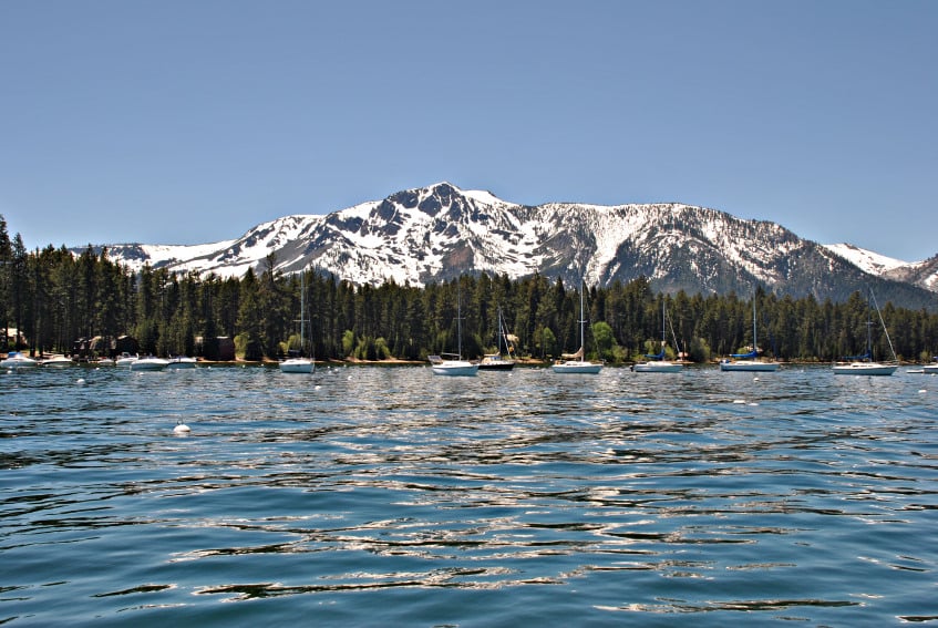 Mountains on back of Late Tahoe