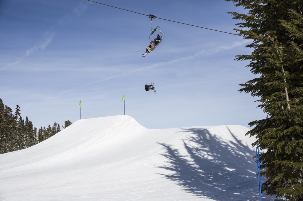 Squaw lift, skier