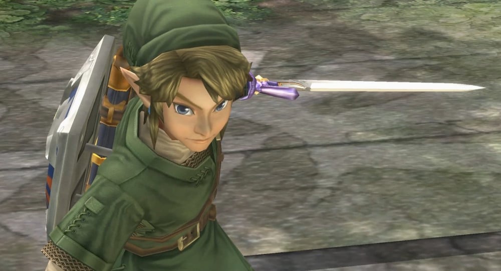 Link wields a sword in this Wii U remaster.