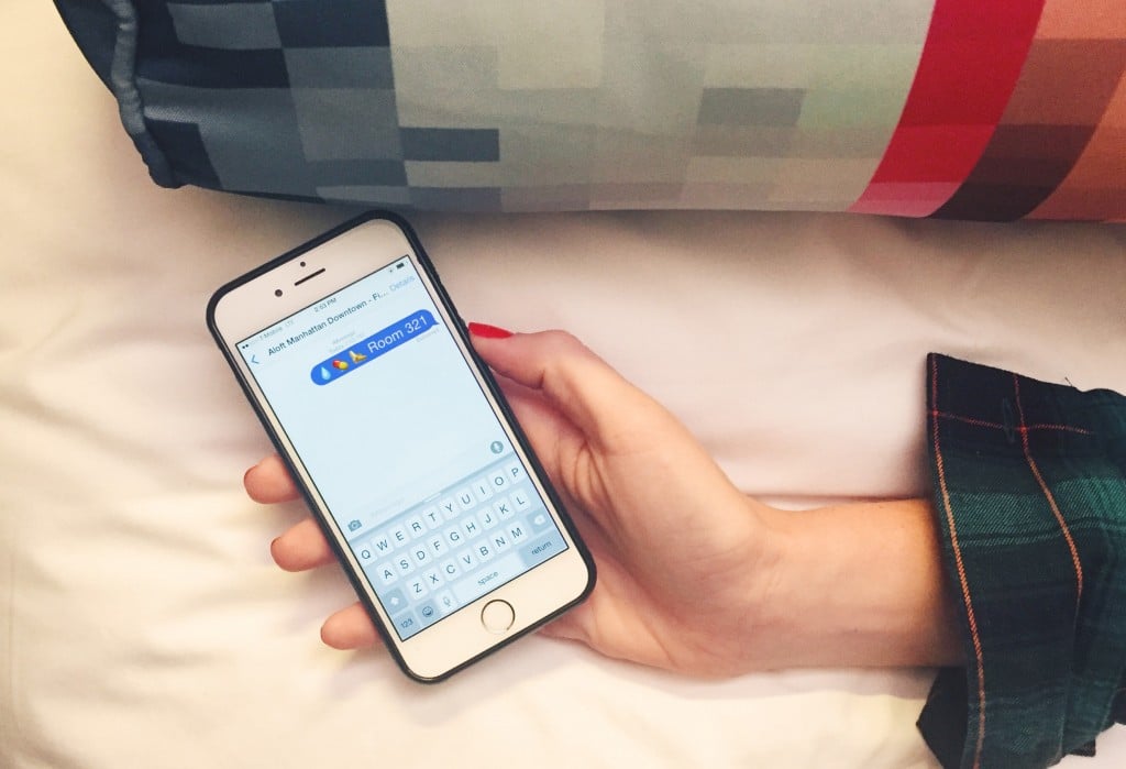 emoji room service at aloft hotel