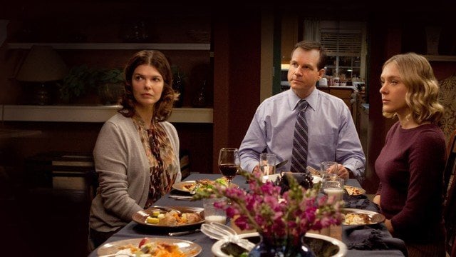 Jeanne Tripplehorn, Bill Paxton, and Chloe Sevigny in a scene from the polygamist drama 'Big Love', HBO shows