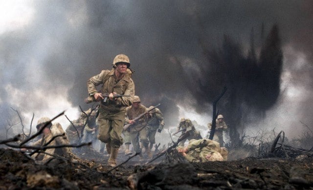 A gripping scene from HBO's World War II miniseries, 'The Pacific'