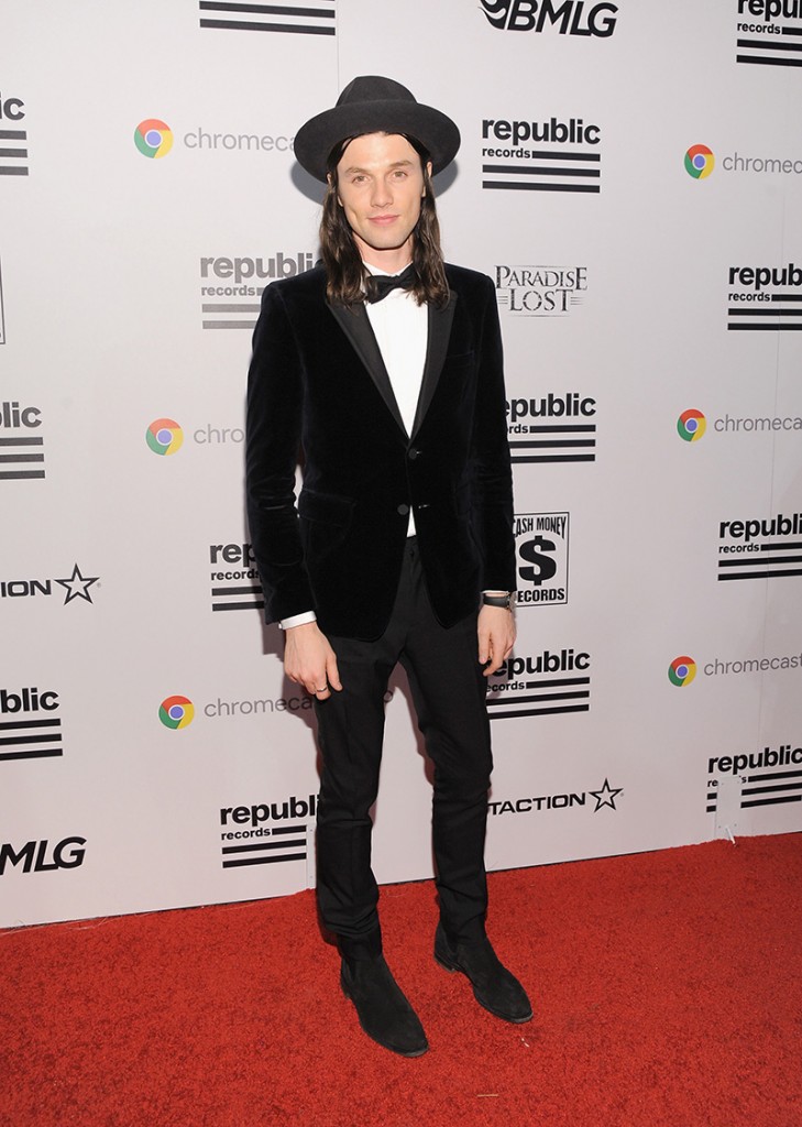 James Bay wearing a black suit at the 2016 Grammy Awards