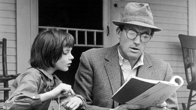 Mary Badham and Gregory Peck as Scout and Atticus Finch in 'To Kill a Mockingbird'