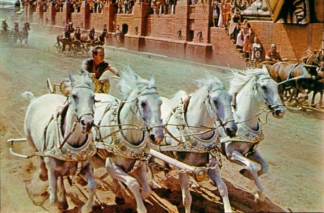 Charlton Heston in the iconic chariot race from 'Ben-Hur'