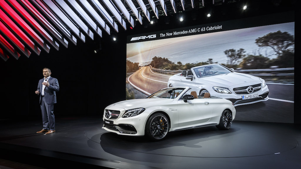 Tobias Moers, Vorsitzender der Geschäftsführung der Mercedes-AMG GmbH, präsentiert das neue Mercedes-AMG C 63 Cabriolet Tobias Moers, CEO of Mercedes-AMG GmbH, presenting the new Mercedes-AMG C 63 Cabriolet