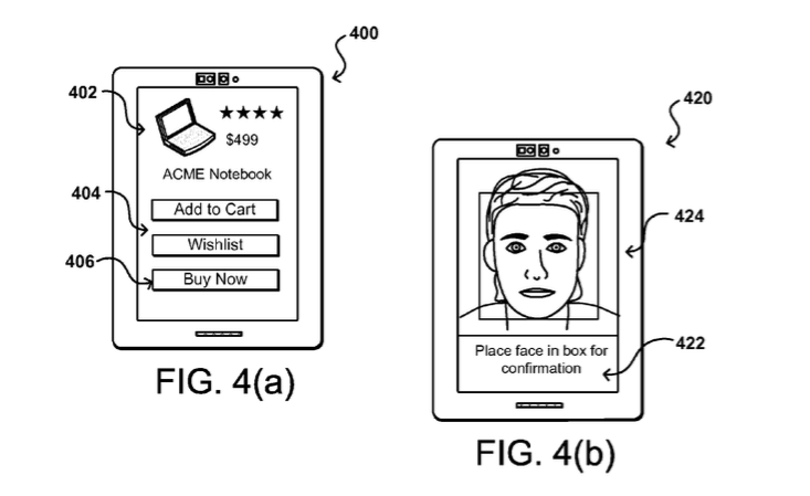 Drawing of Amazon selfie technology