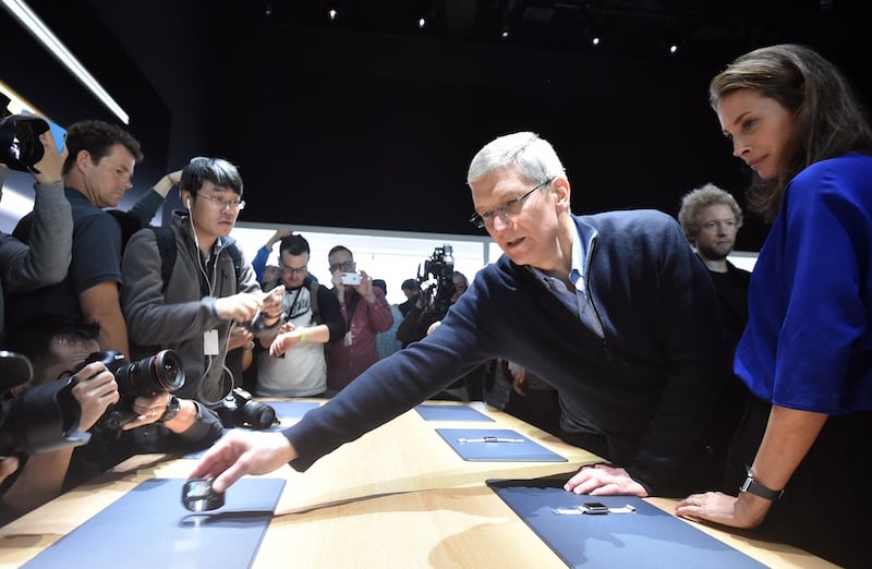 Apple CEO Tim Cook during an Apple media event