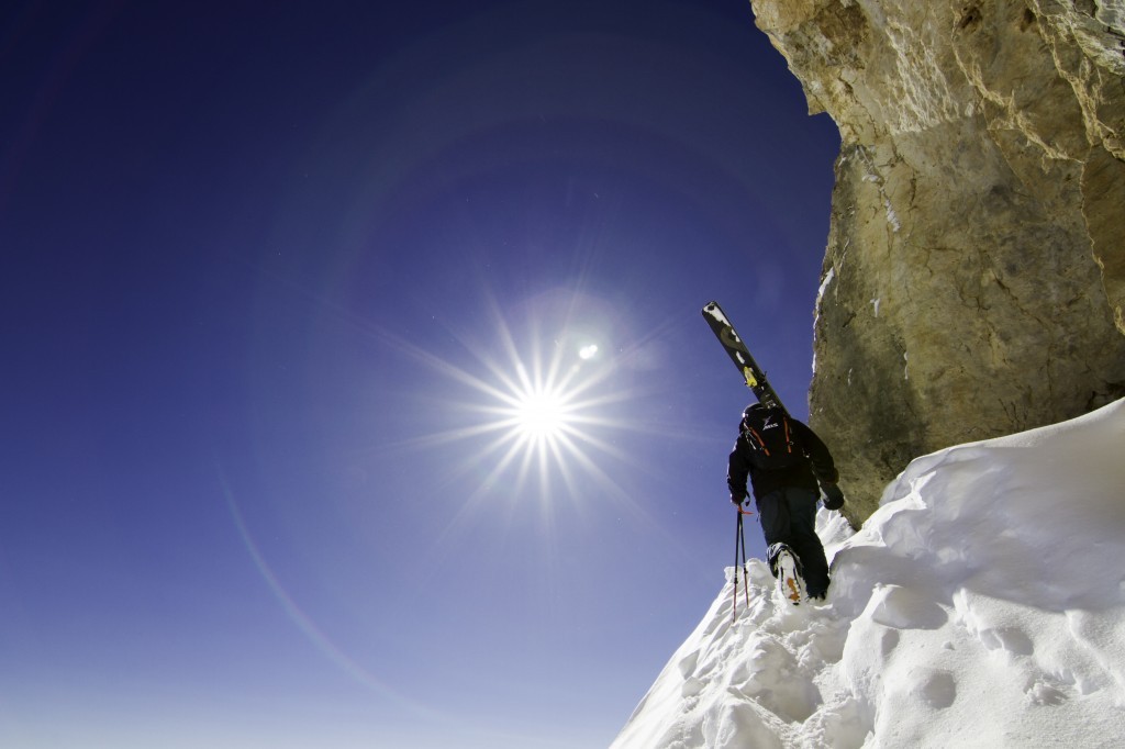 man hiking at Jackson Hole