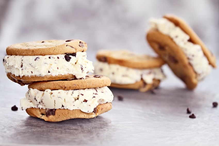 Ice cream cookie sandwiches