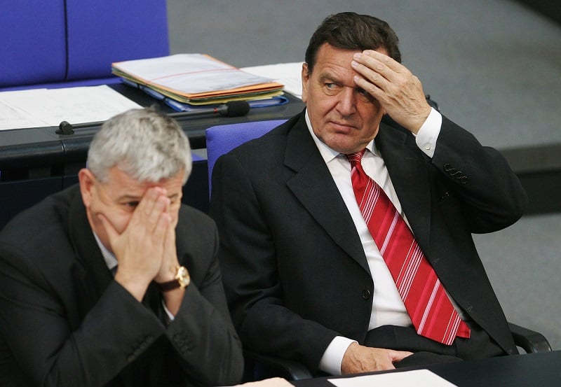 Two nervous, anxious men