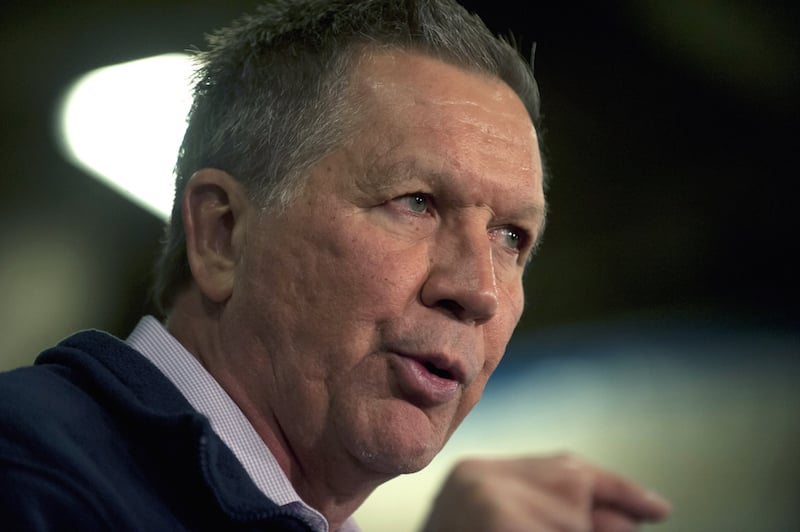 Ohio Gov. John Kasich speaks at a rally