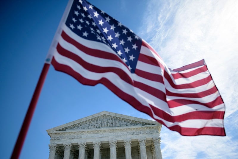 Flag in front of the Supreme Court