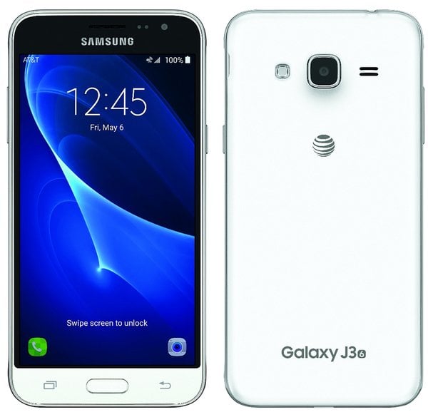 An image of the Samsung Galaxy J3 2016, leaked by Evan Blass, showing a metal casing
