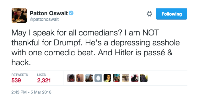 Patton Oswalt - Donald Drumpf Tweet