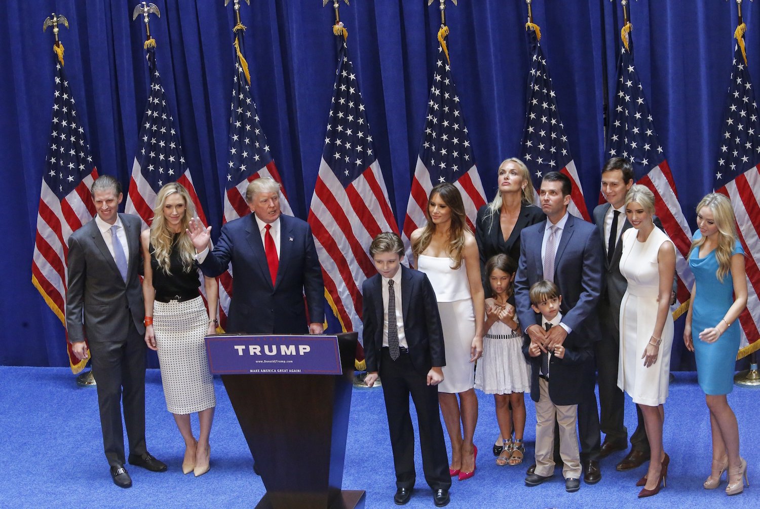 Trump's family at his campaign announcement Trump's family at his campaign announcement