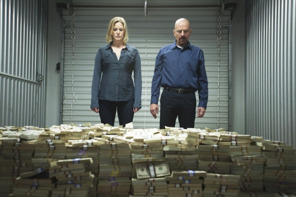Walter White and Skyler piles of money