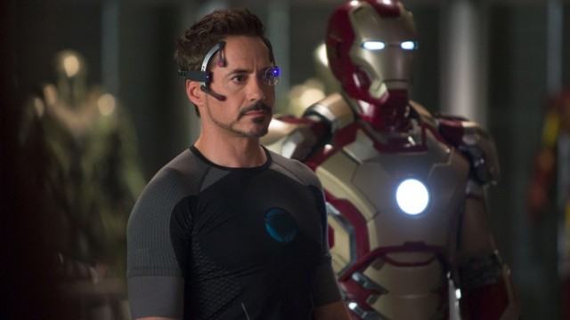 Robert Downey Jr. plays Tony Stark in a scene from 'Iron Man'
