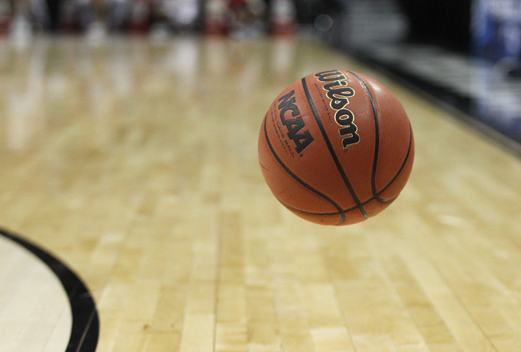 basketball on court