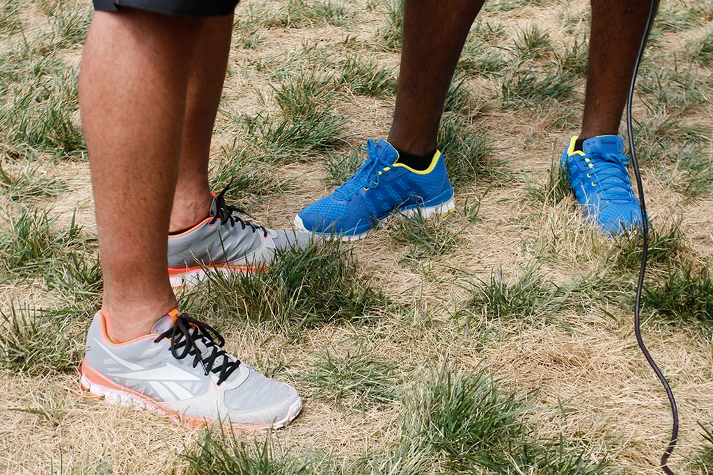 Jose Bautista and David ortez wearing Reebok shoes at a CrossFit competition
