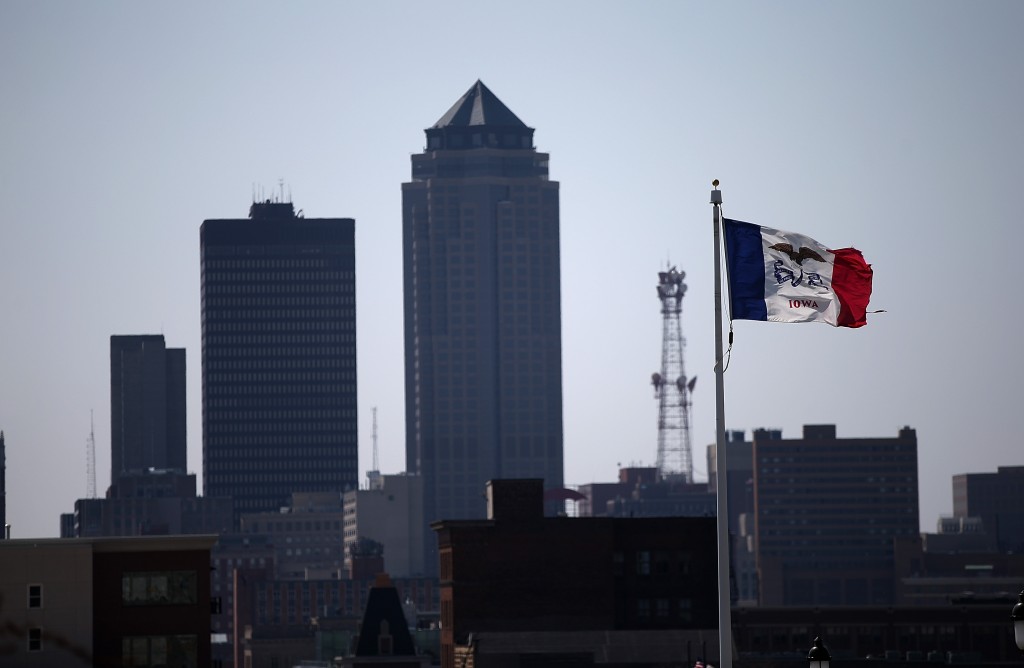 The Des Moines skyline. Des Moines