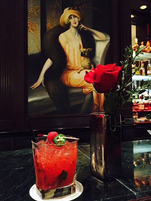 El diablo cocktail with raspberries and chiles from Labinot Gashi at Gaby Brasserie Francaise in New York