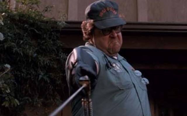 Delbert McClintock (John Goodman) aggressively exterminates insects during a scene in 'Arachnophobia'