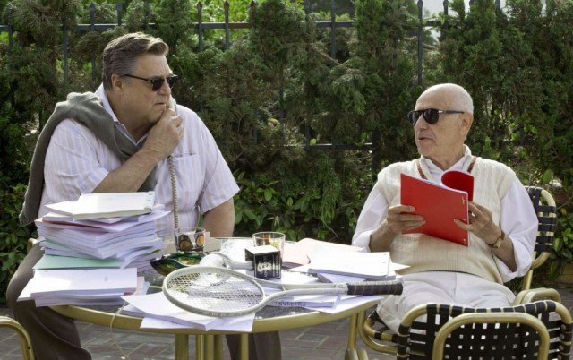 John Chambers (John Goodman) and Lester Siegel (Alan Arkin) read through scripts during a scene in 'Argo'