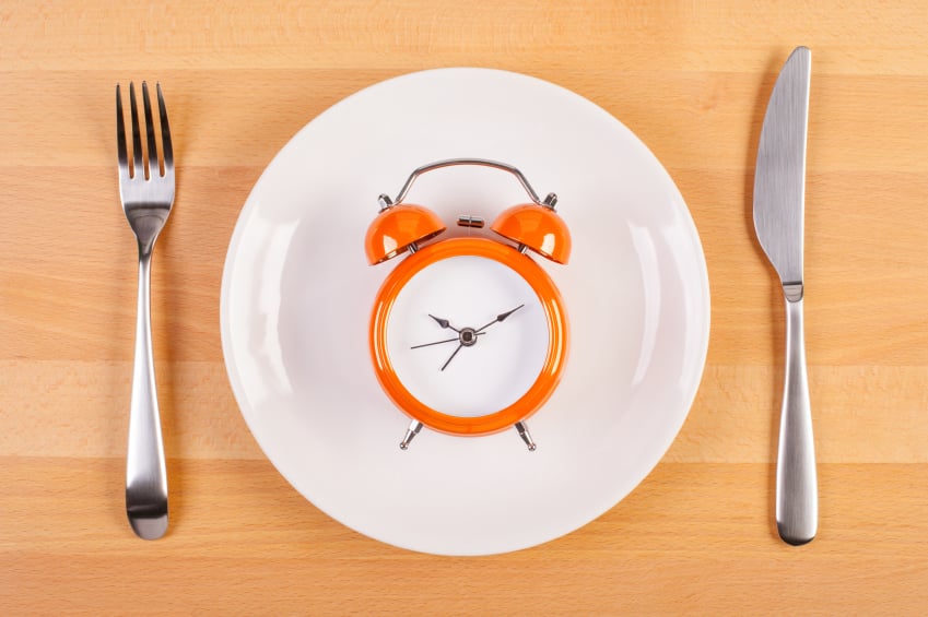 clock on a white plate