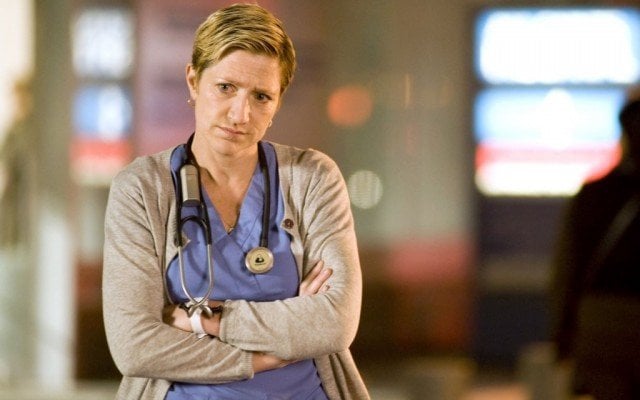 Jackie Peyton (Edie Falco) looks pensive during a scene in 'Nurse Jackie'