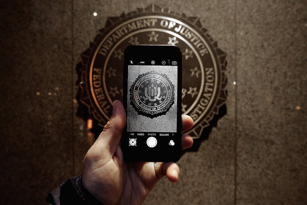 FBI seal on a Apple iPhone FBI seal on a Apple iPhone