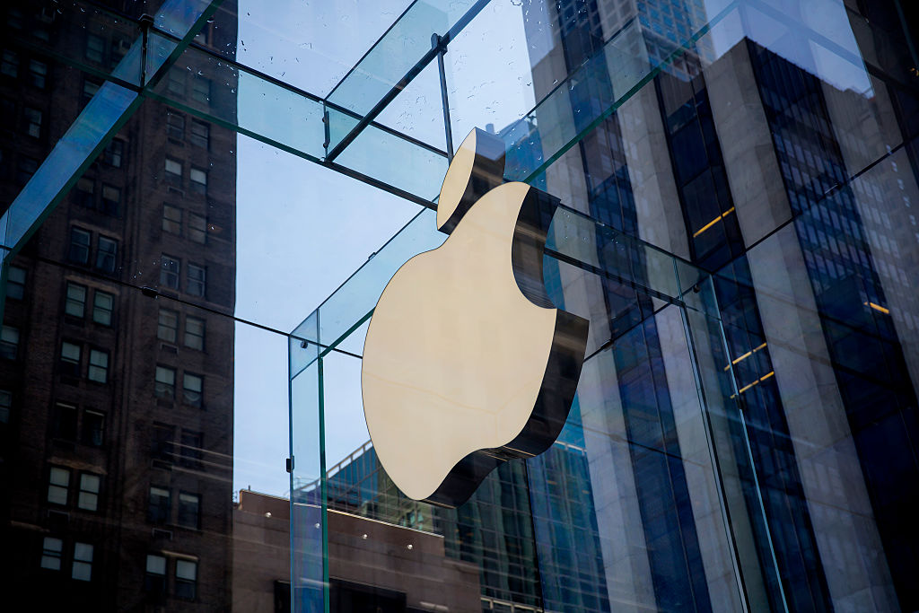 Apple logo on a Apple Store