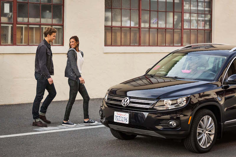 Lyft passengers approaching car