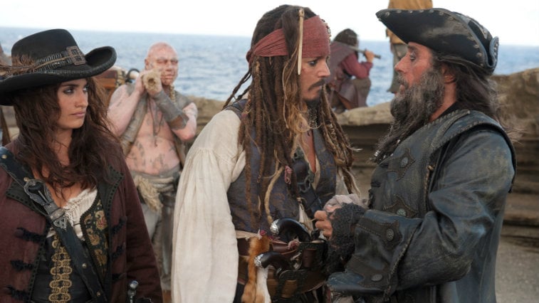 Penelope Cruz, Johnny Depp and Ian McShane in Pirates of the Caribbean On Stranger Tides