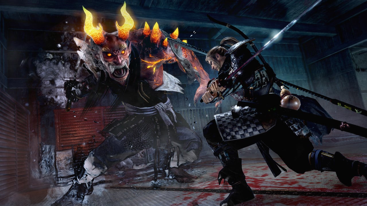 The hero of this action game faces off against a boss from Japanese folklore.