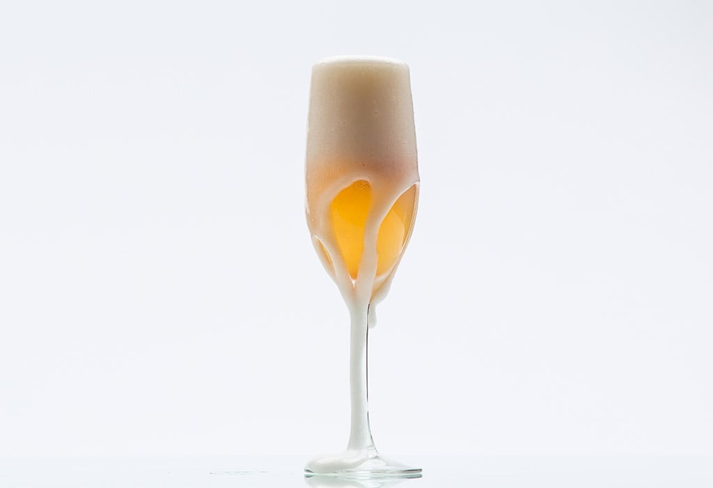prosecco cocktail with sorbet