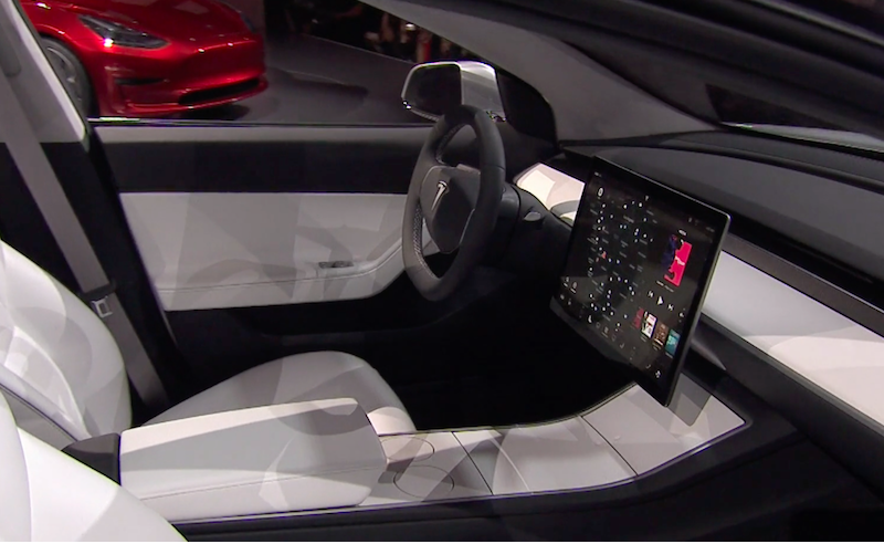 tesla model 3 interior