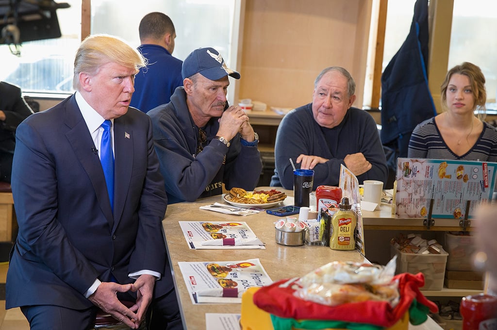 Donald Trump at a Wisconsin diner for an appearance