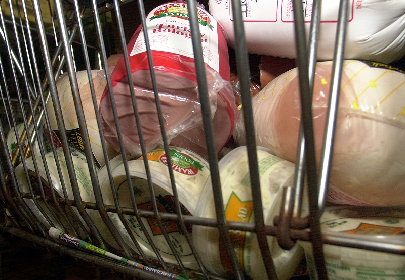 Wamplers Foods meat products wait to be returned to the company, after being pulled from a supermarket shelf | William Thomas Cain/Getty Images