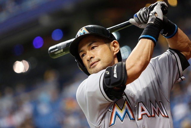 Ichiro Suzuki swinging a bat. Ichiro Suzuki swinging a bat.